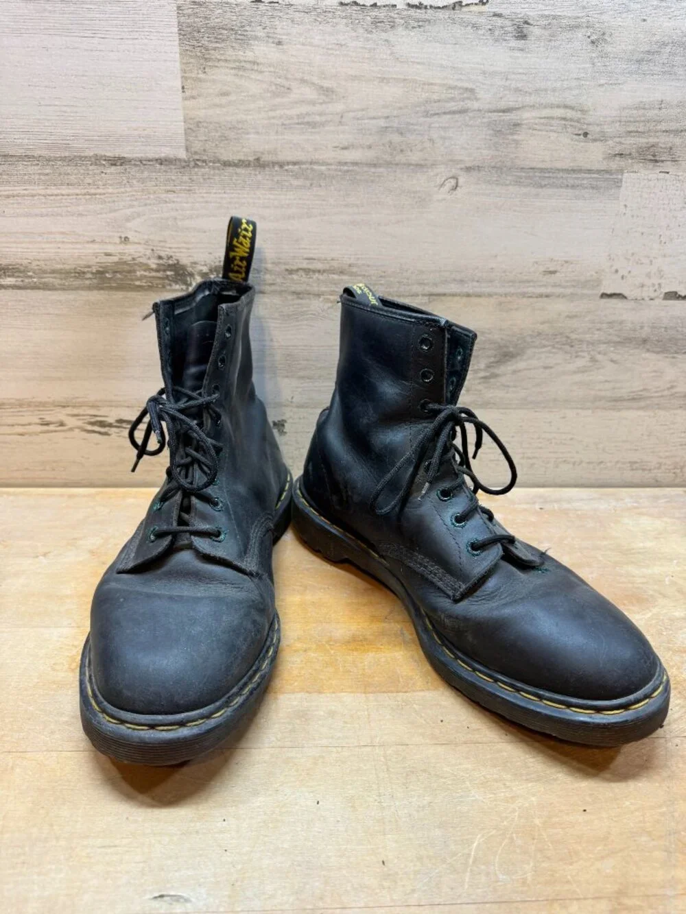 DOC MARTENS Black Lace Up Boots Mens Size 13
